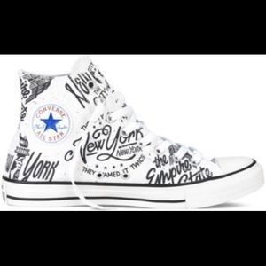 New York High Top Converse Cream Colored Unique